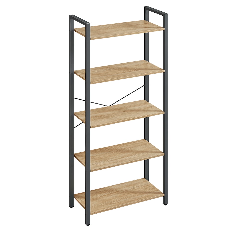 Regał Półka Na Książki 66X30X153 Cm Sonoma, Czarny