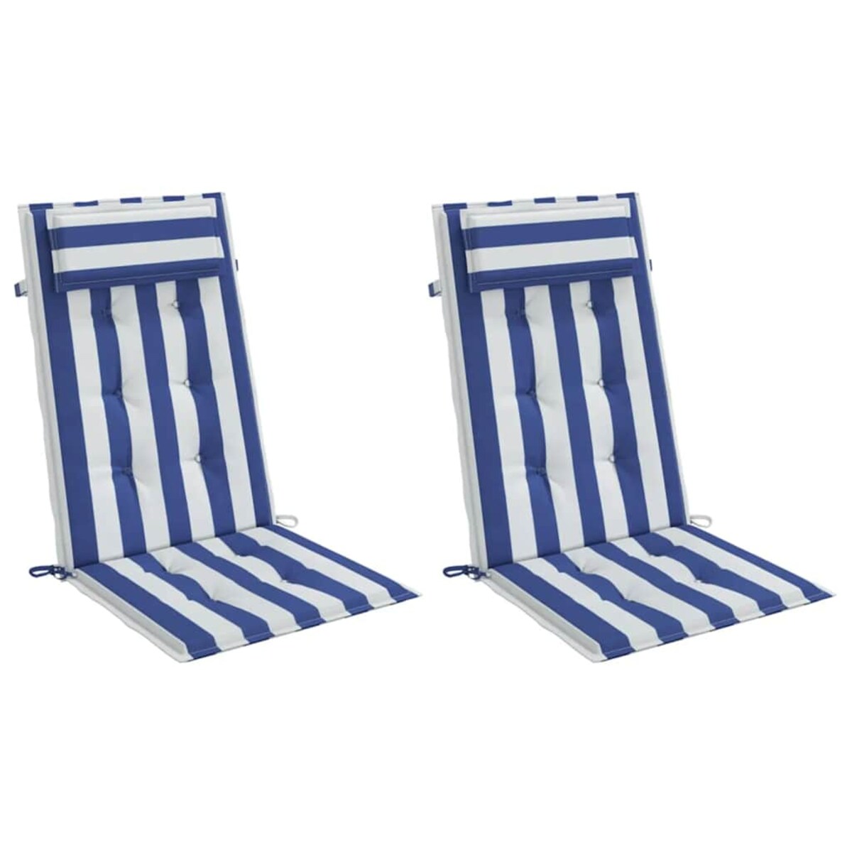 vidaXL Poduszki na krzesła z wysokim oparciem, 2 szt., niebiesko-białe