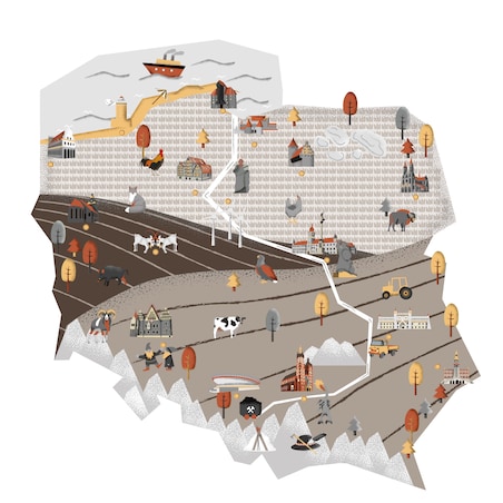 Naklejka Mapa polski beżowa, 150x100