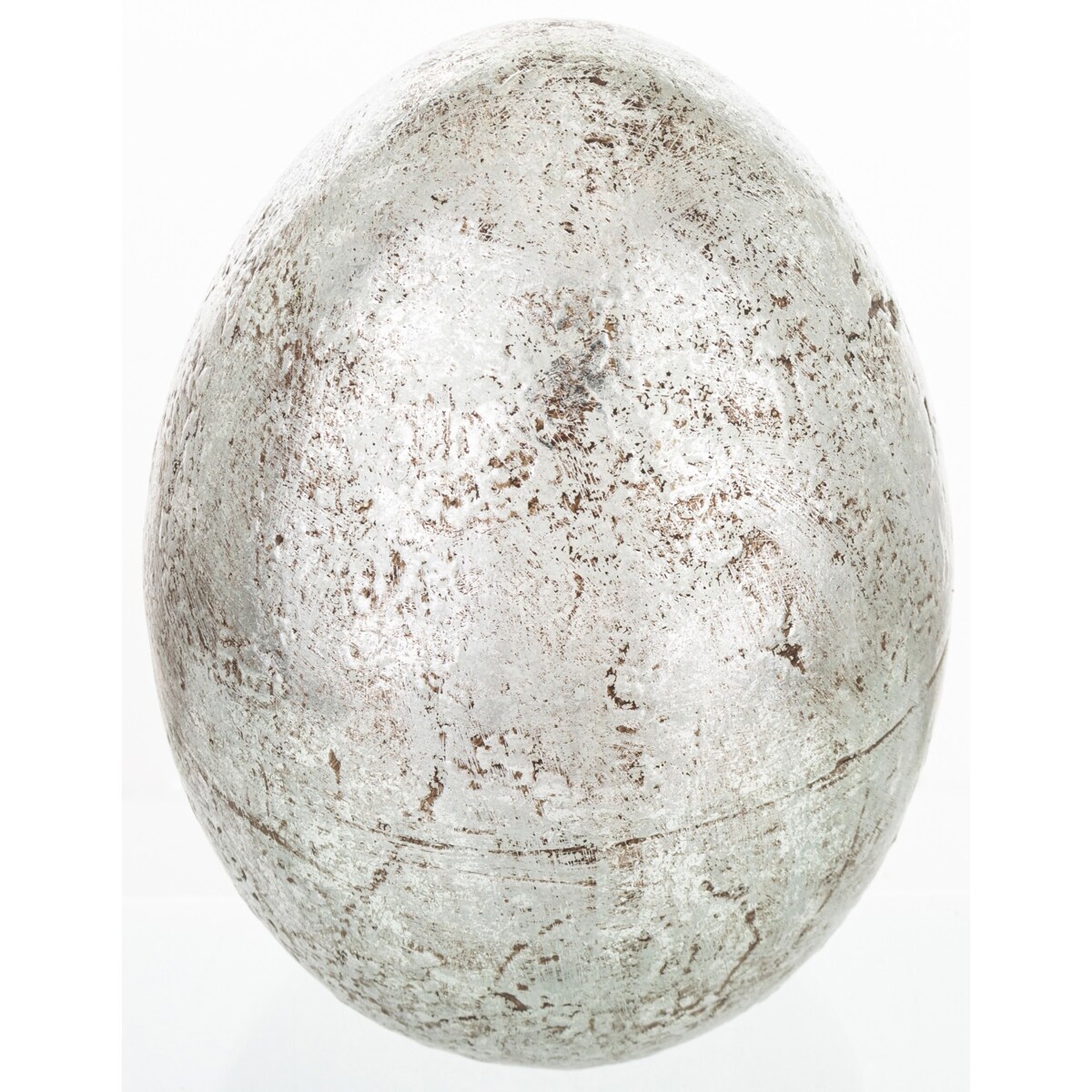 Dekoracja - srebrne jajko z ceramiki 23,5x16 cm MONNI - II