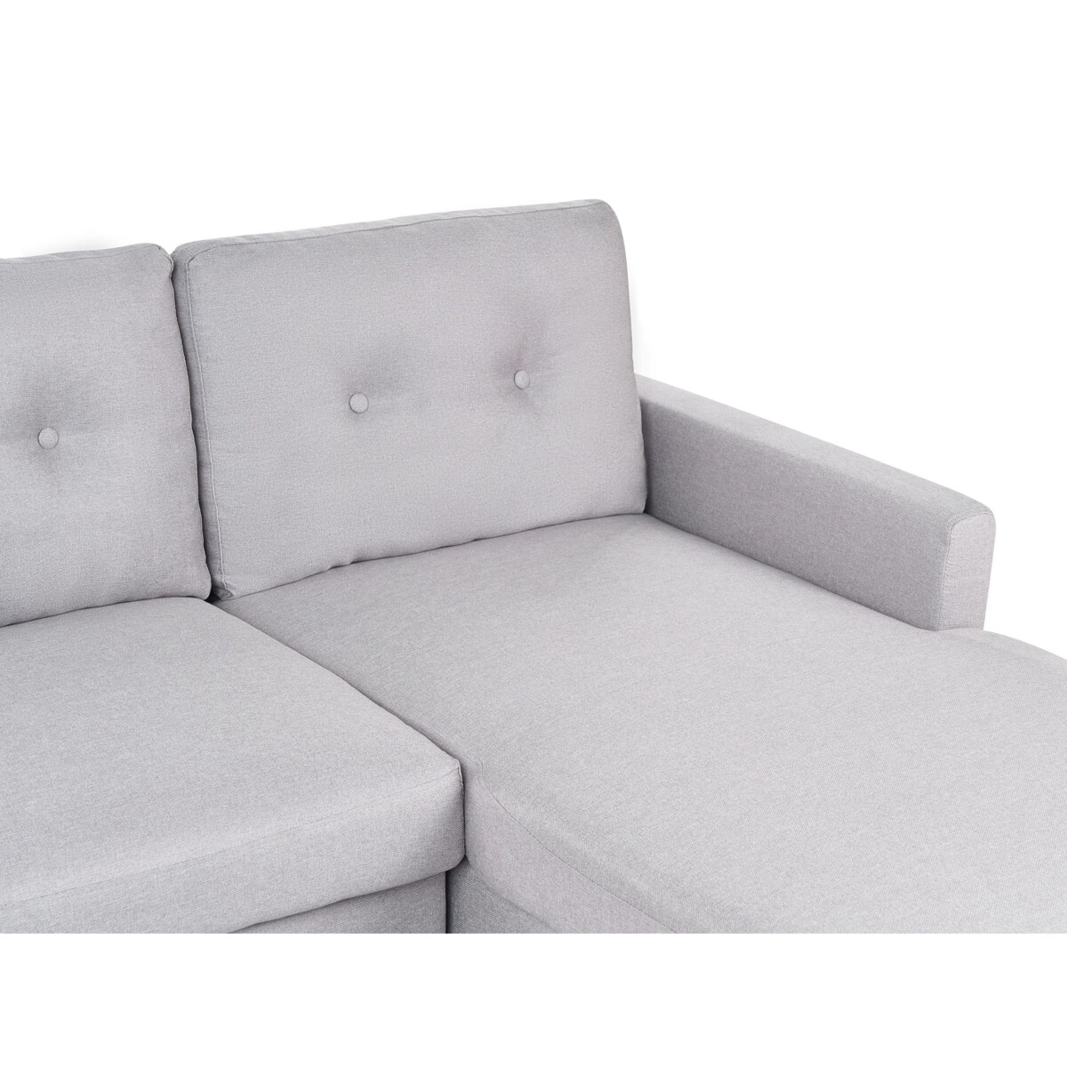 Narożnik rozkładany FLAKK Jasnoszary ze schowkiem dla 4 osób Lewostronny