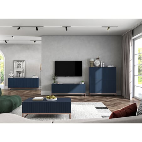 Komoda RTV Glamour Szafka RTV Granatowy MAT 168 cm