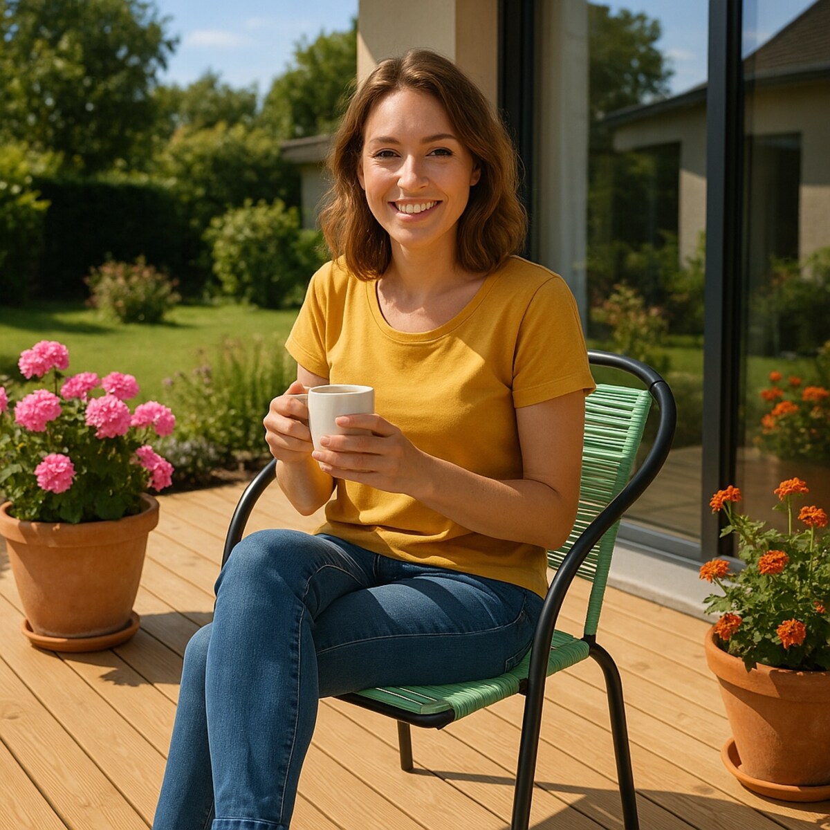 6 X Fotel Bistro Sznurkowy Wygodne Krzesło Ogrodowe Na Balkon Do Ogrodu