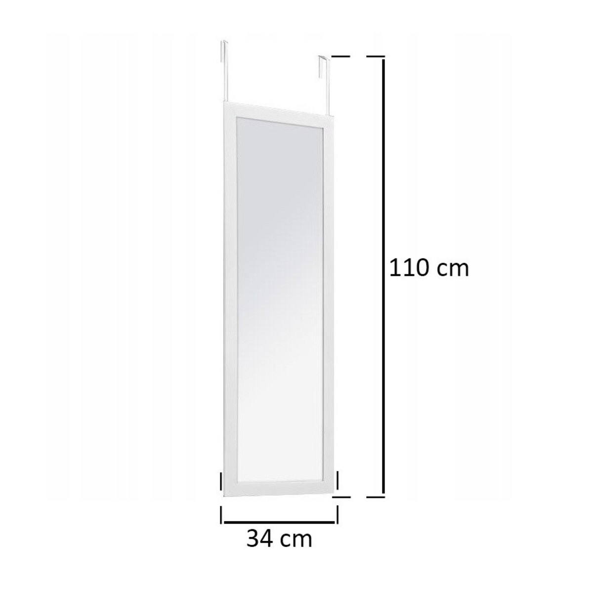 Lustro zawieszane na drzwi, 110x36 cm