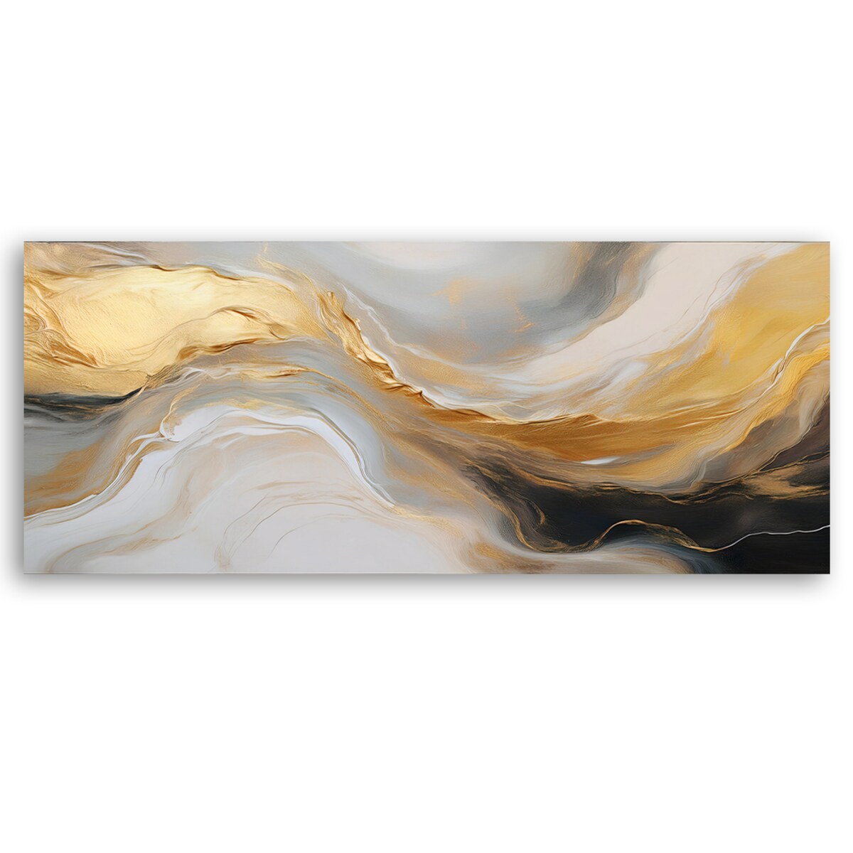 Obrazy do łazienki salonu spa Abstrakcja Marmur Tekstura Złoto Szary 120x40