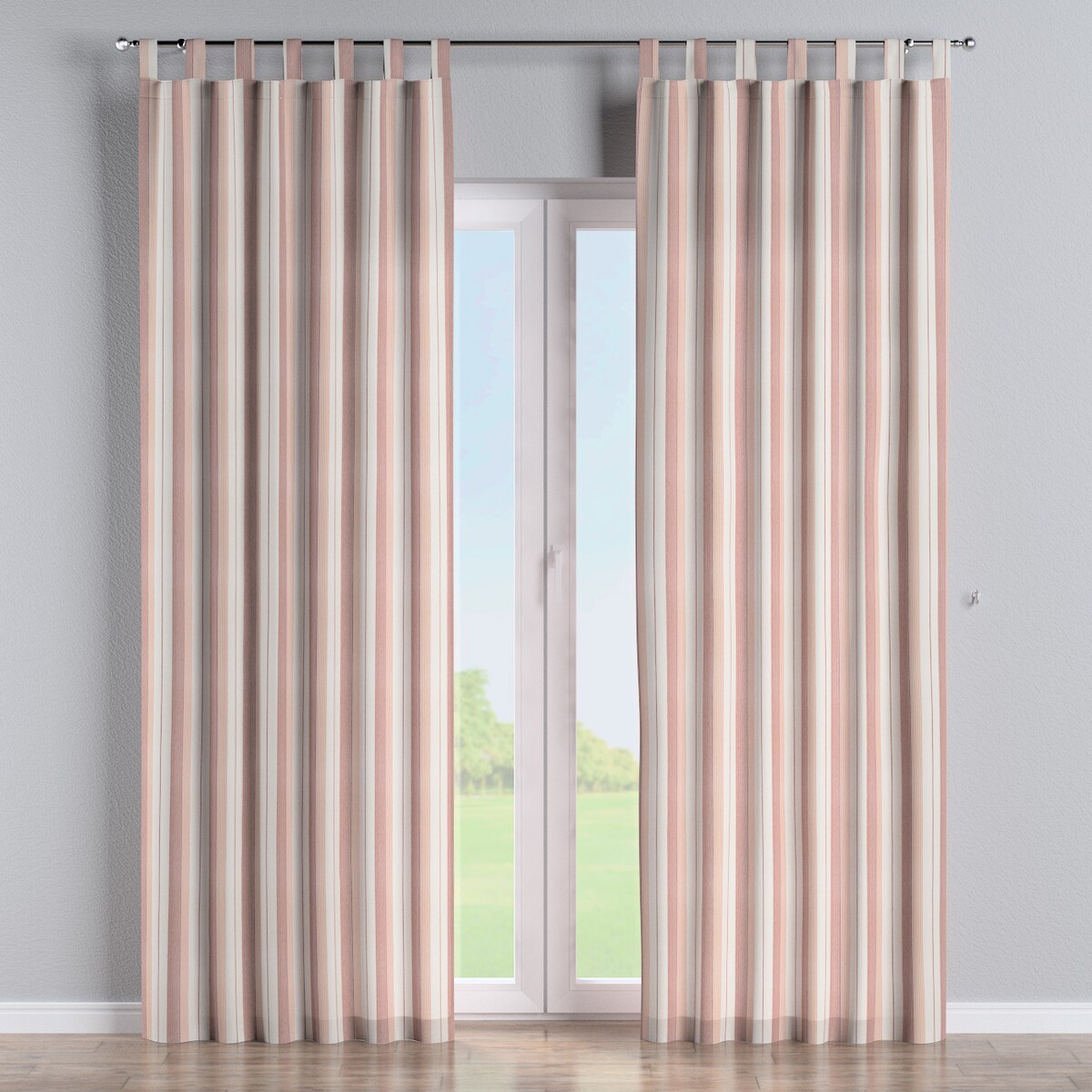 Zasłona na szelkach 1 szt. 130x245 czerwone pasy