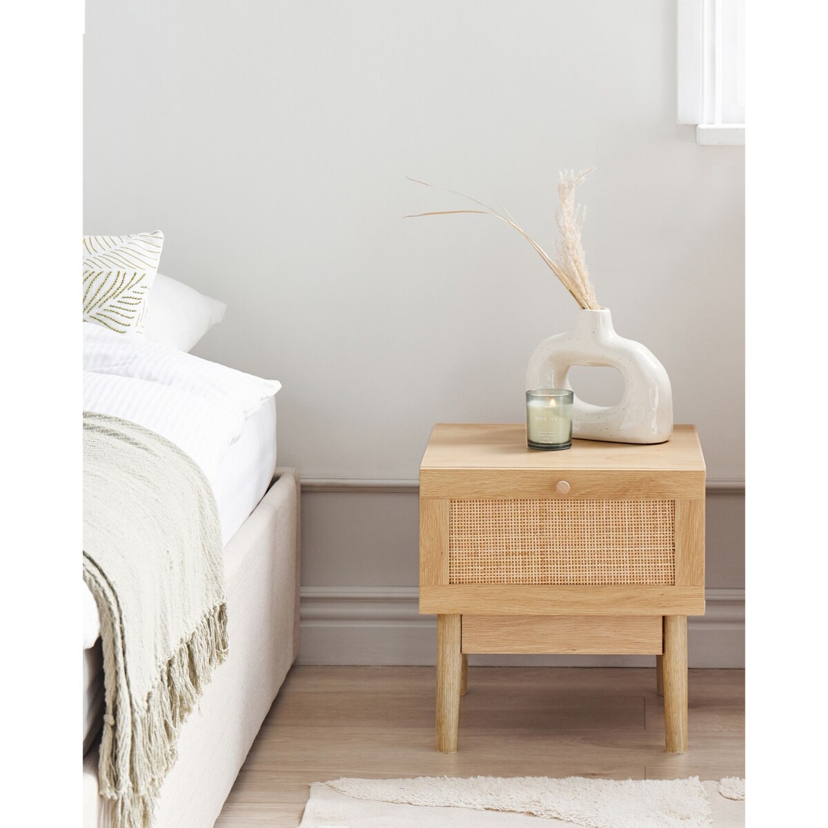Szafka nocna 1 szuflada Jasne drewno NIVO
