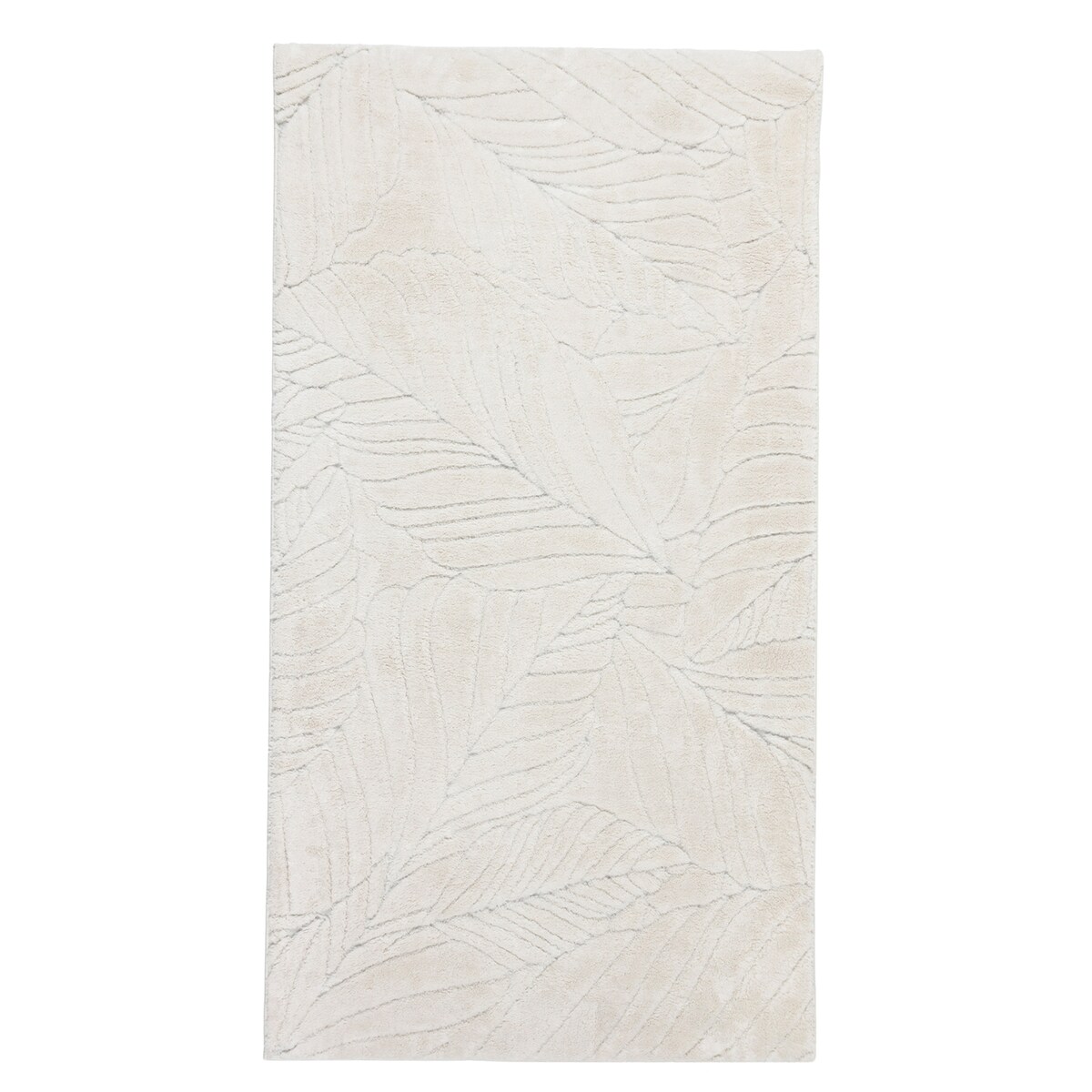 Dywan pluszowy Botanic Liście 80x150 cm e-floor Liście OEKO-TEX kremowy