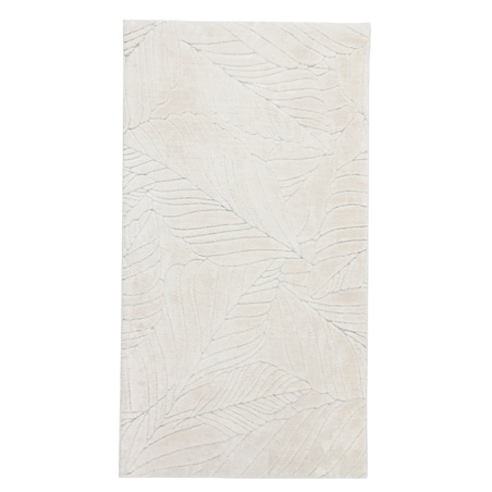 Dywan pluszowy Botanic Liście 80x150 cm e-floor Liście OEKO-TEX kremowy