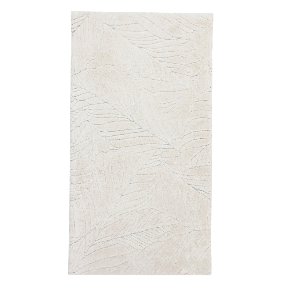 Dywan pluszowy Botanic Liście 80x150 cm e-floor Liście OEKO-TEX kremowy