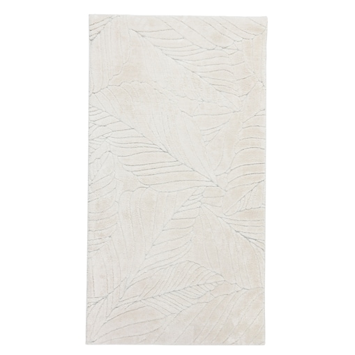 Dywan pluszowy Botanic Liście 80x150 cm e-floor Liście OEKO-TEX kremowy