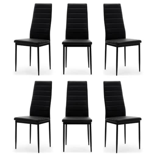 Zestaw 6 krzeseł FADO tapicerowane ekoskóra czarne