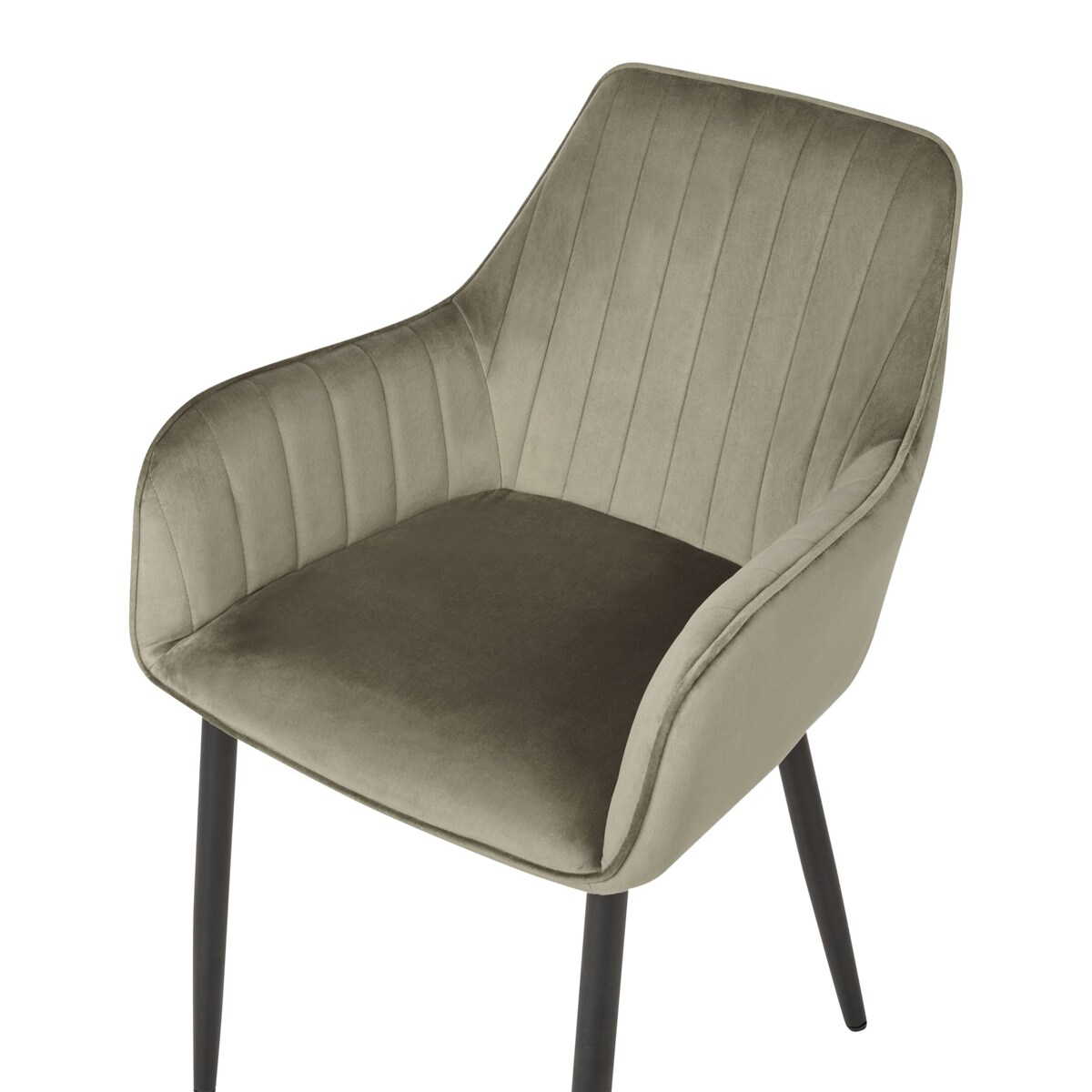 Zestaw 2 krzeseł do jadalni WELLSTON Welur Oliwkowy