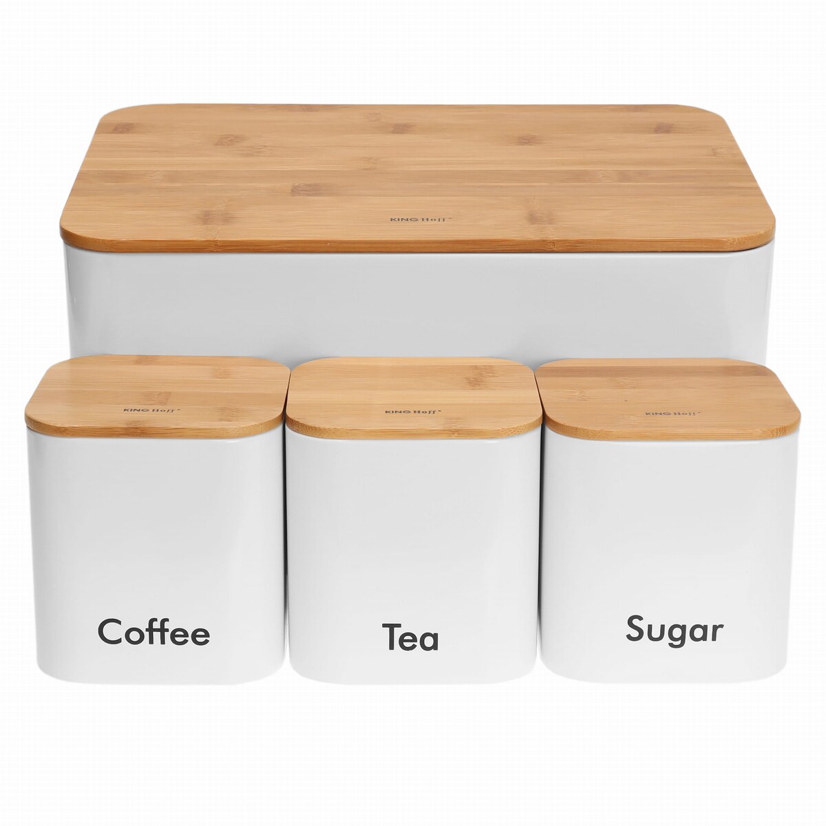 Chlebak w zestawie z 3 pojemnikami biały KINGHOFF