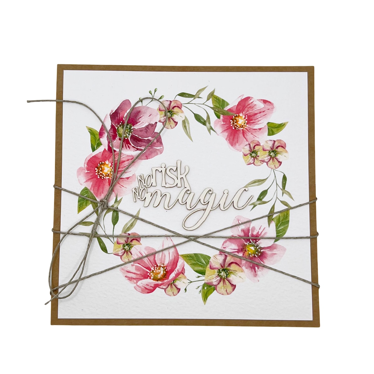 Kartka motywacyjna ręcznie robiona - no Risk no Magic