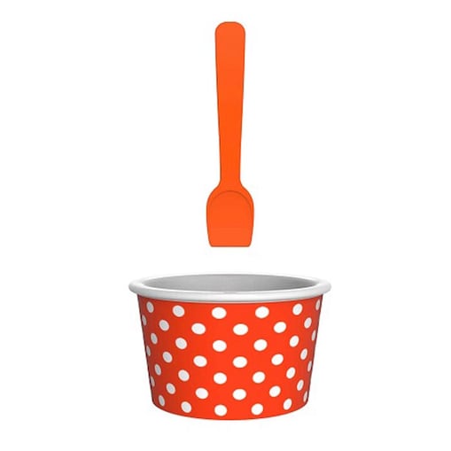 Miseczka na lody z łyżeczką (pomarańczowo-biała) Zak! Designs