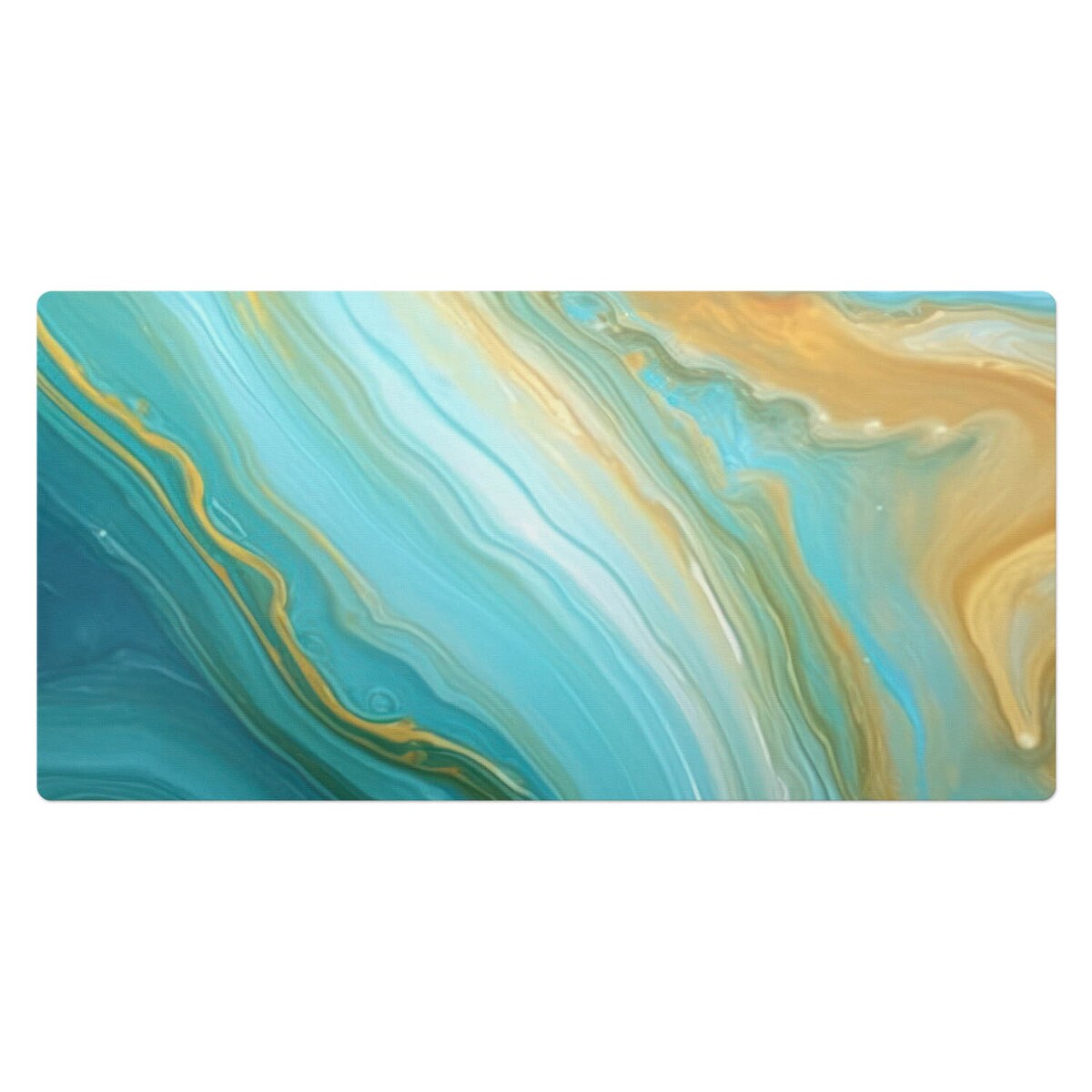 Turkusowa mata na biurko Abstrakcyjne fale, 90x45 cm