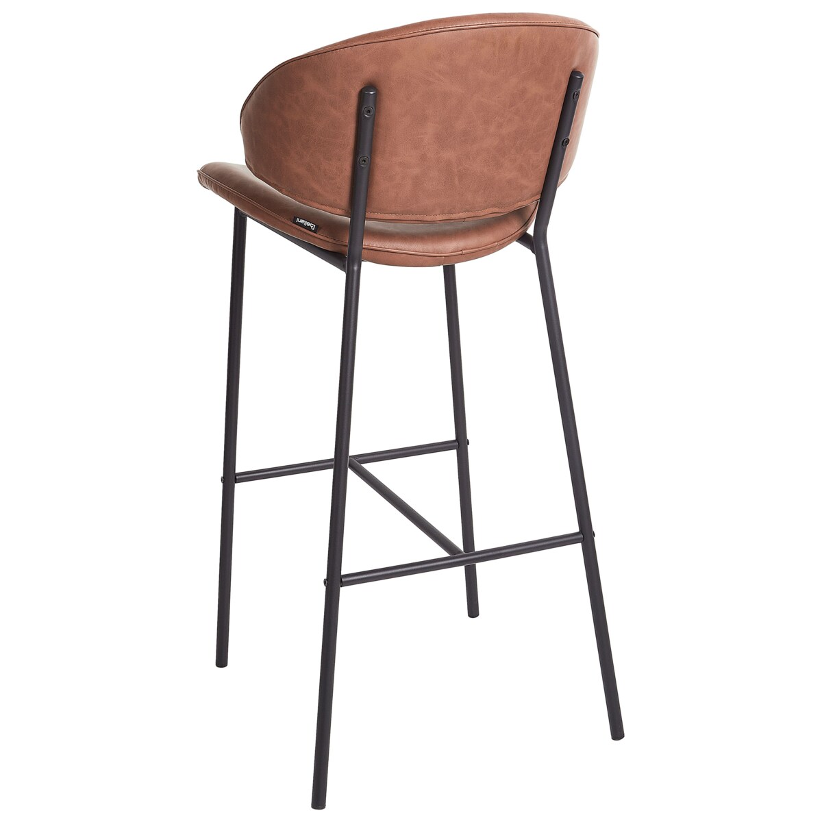 Krzesło barowe Zestaw 2 Skóra ekologiczna Brązowy KIANA
