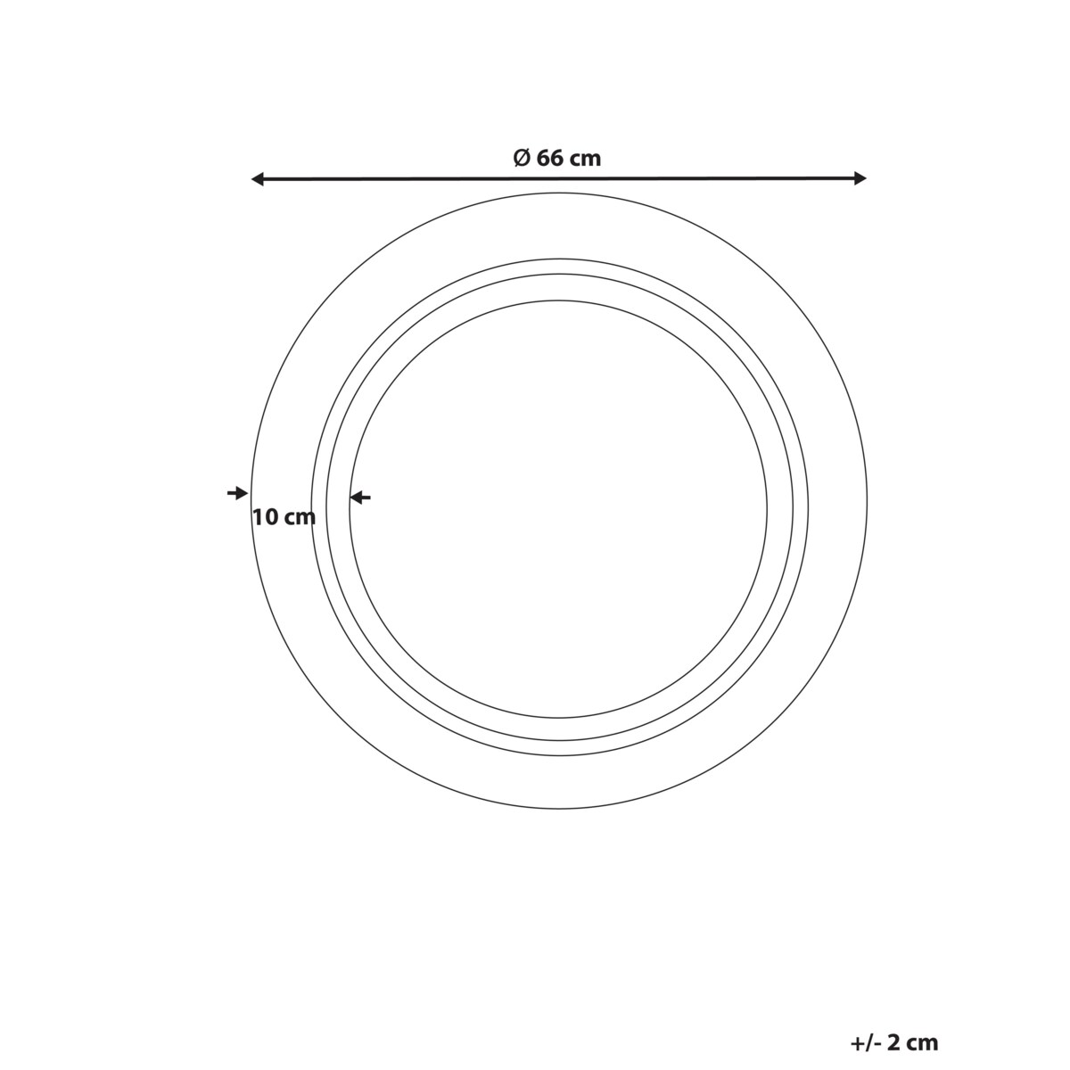 Lustro ścienne MALO 66 cm 66 cm Czarny
