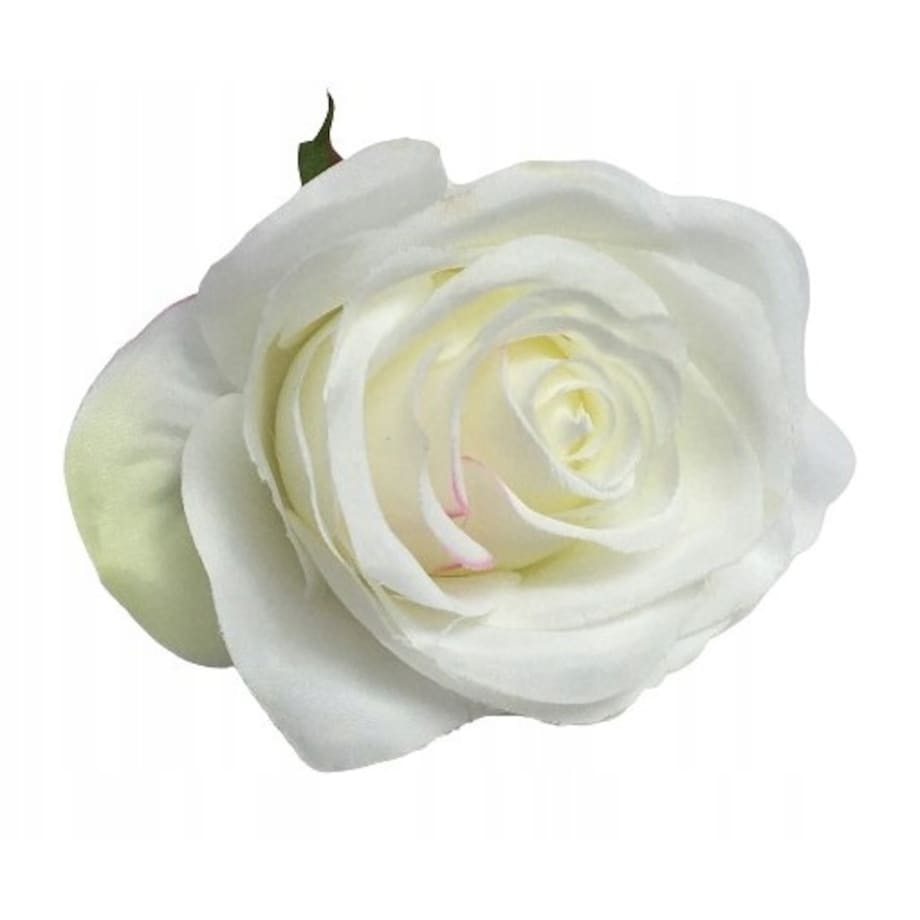 RÓŻA SZTUCZNA główka kwiatowa wyrobowa do STROIKA bukietu dekoracji BIAŁA