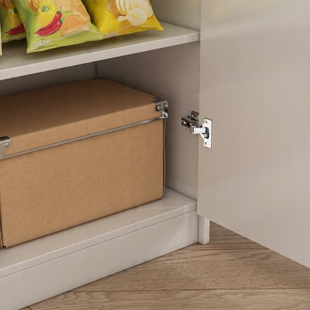 Regał biurowy 2-drzwiowy z półkami słupek szafka stojąca biały loft 108 cm