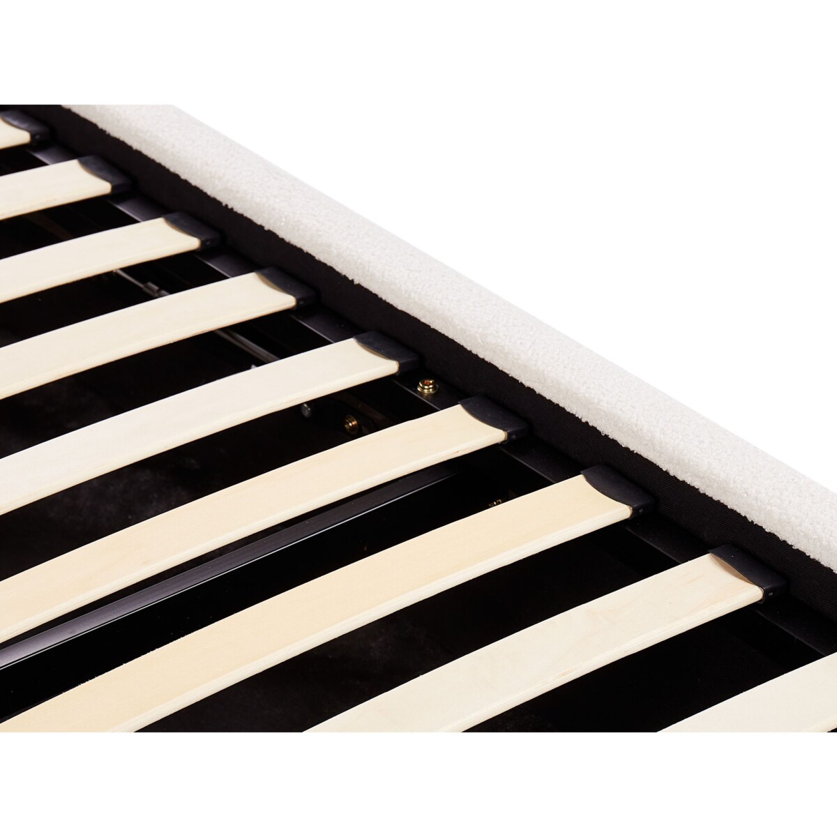 Łóżko z pojemnikiem Boucle VAUCLUSE 140 x 200 cm Złamana biel