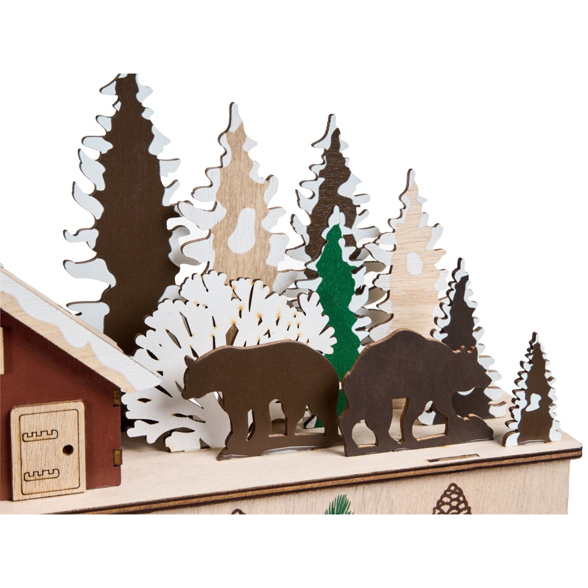 Dekoracja świąteczna LED HELIN Kalendarz adwentowy 33 cm Jasnobrązowy