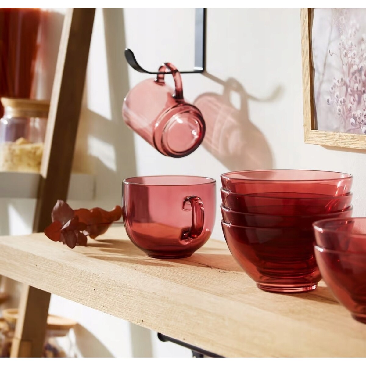 SZKLANKA luminarc czerwone SZKŁO na herbatę kawę napoje soki kubek 250ml x6