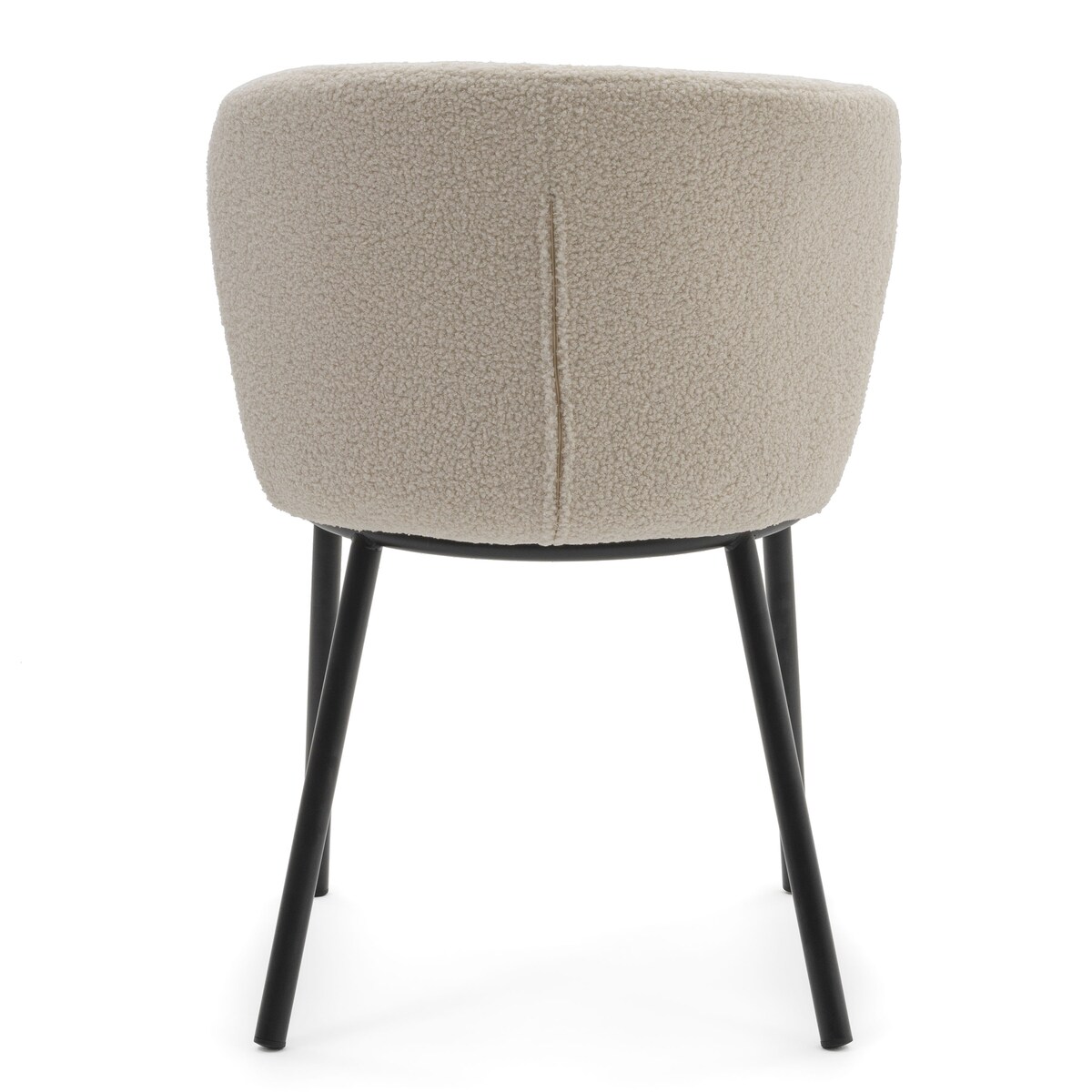 KRZESŁO TAPICEROWANE DO SALONU GLAMOUR TKANINA BOUCLE TEDDY JASNOBEŻOWE BARI