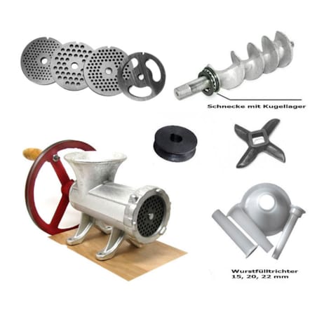 Maszynka żeliwna do mielenia mięsa #22 z kołem KINGHOFF