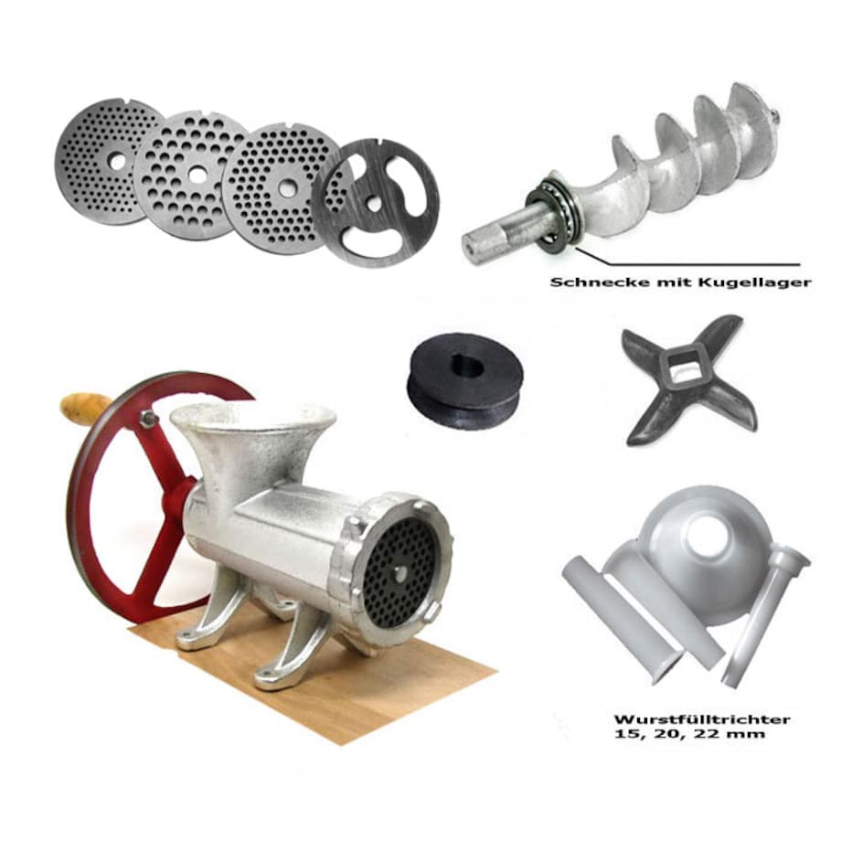 Maszynka żeliwna do mielenia mięsa #22 z kołem KINGHOFF