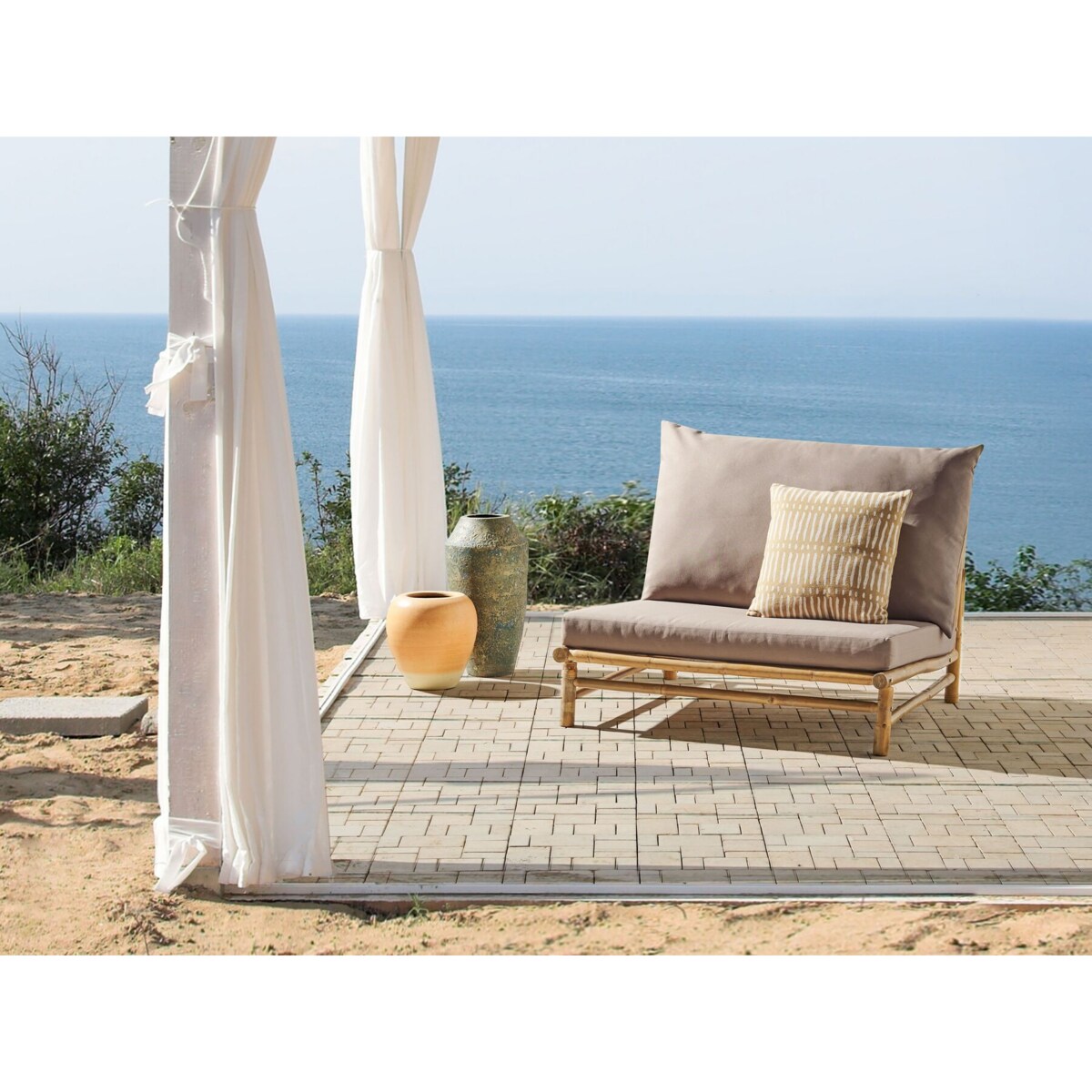 Krzesło ogrodowe Drewno Beżowoszary TODI