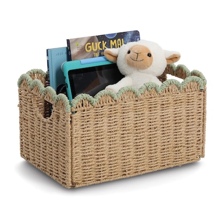 Kosz składany do przechowywania 38x25x22 cm z plecionego papieru AKELAP