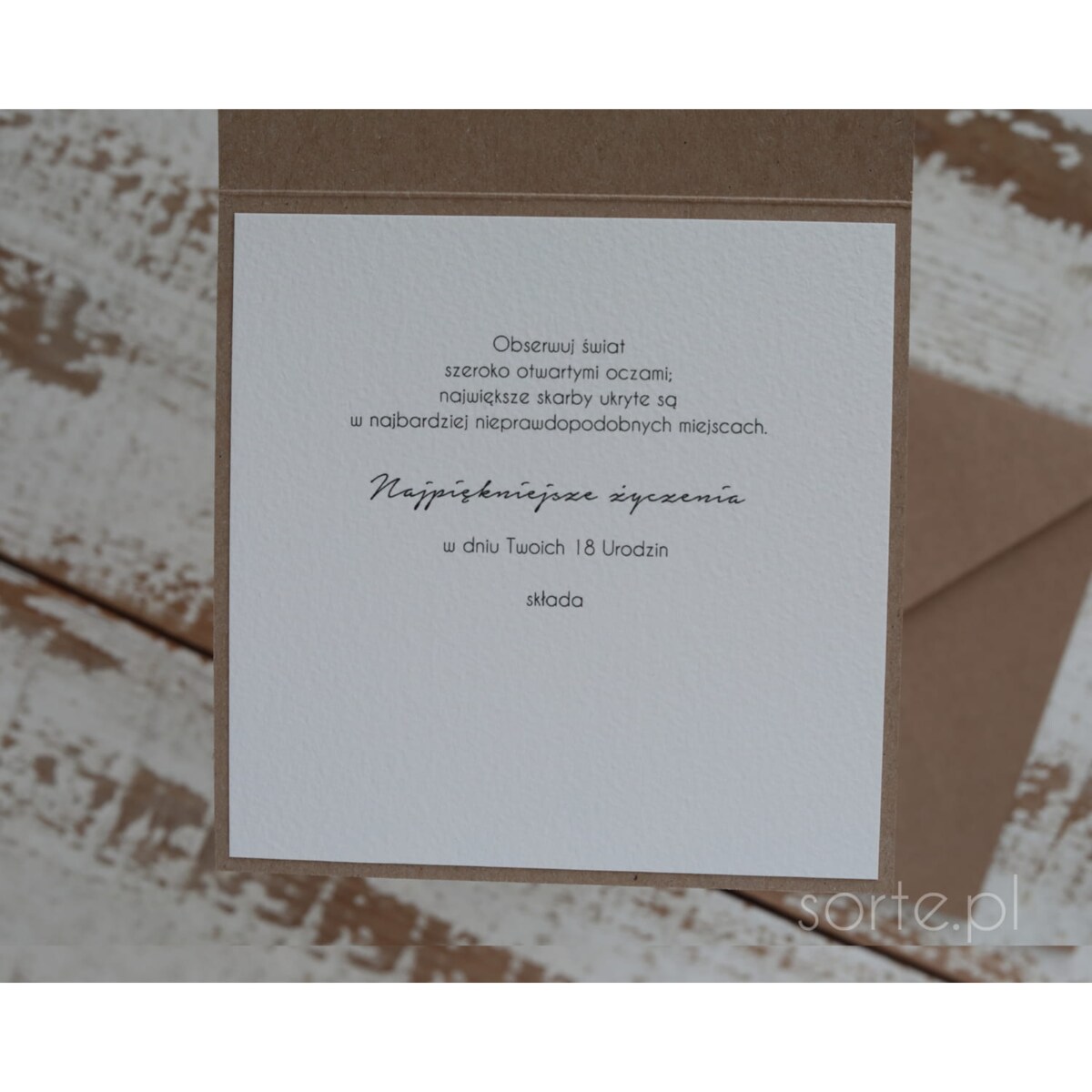 Wyjątkowa ręcznie robiona kartka na 18-ste urodziny, osiemnastka, pomysł na prezent życzenia na osiemnastkę dla chłopaka od matki chrzestnej