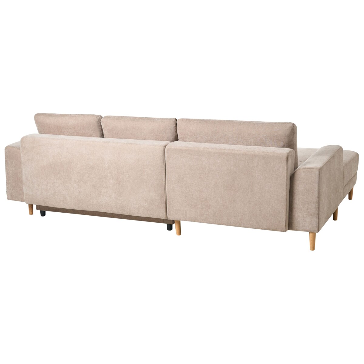 Narożnik rozkładany dla 3 osób NUBORG Szenil Jasnobrązowy Prawostronny