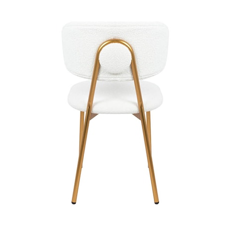 Krzesło tapicerowane FABIOLA BOUCLE KH1201100126 białe złote