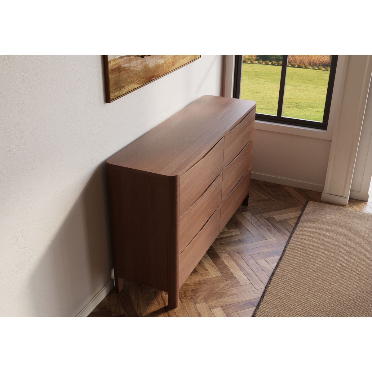 Drewniana komoda bukowa Visby MODENA LOW 150 / kolor orzech