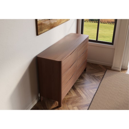 Drewniana komoda bukowa Visby MODENA LOW 150 / kolor orzech