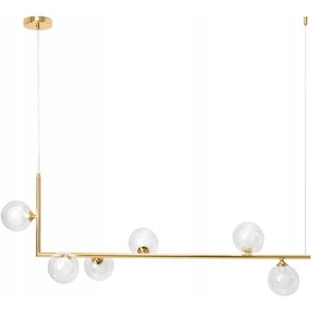 Lampa Sufitowa Szklane Kule Złota Gold 6 Punktów