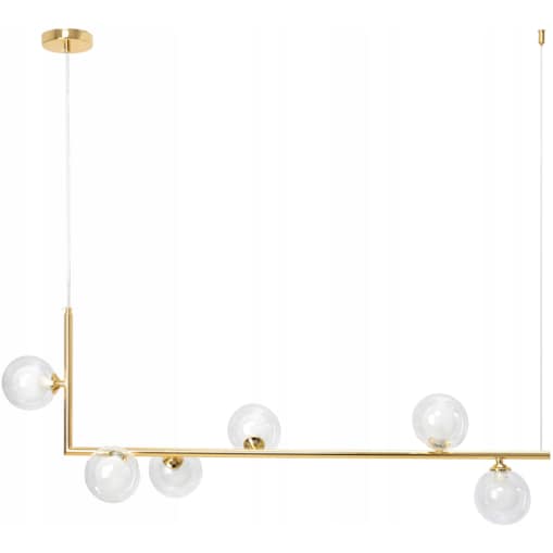 Lampa Sufitowa Szklane Kule Złota Gold 6 Punktów