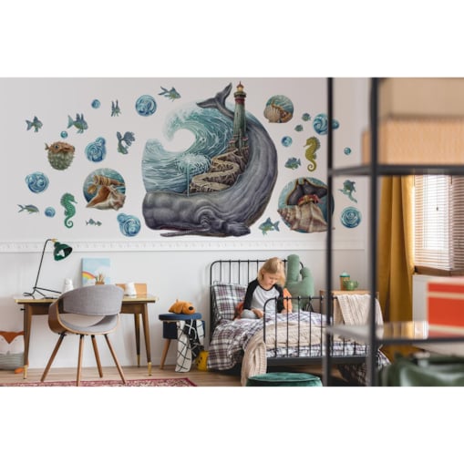 Zestaw naklejek na ścianę, Rysunkowe zwierzęta, 60cm