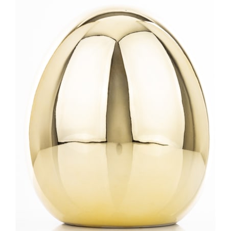 Dekoracja - złote jajko 14,5x12 cm z dolomitu VANRO