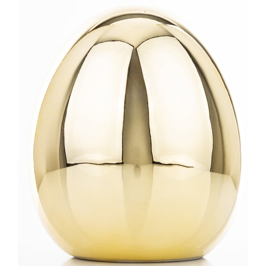 Dekoracja - złote jajko 14,5x12 cm z dolomitu VANRO