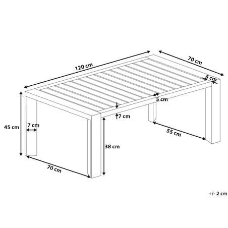 Stół ogrodowy CASTELLA 120 cm 70 cm Metal Beżowoszary