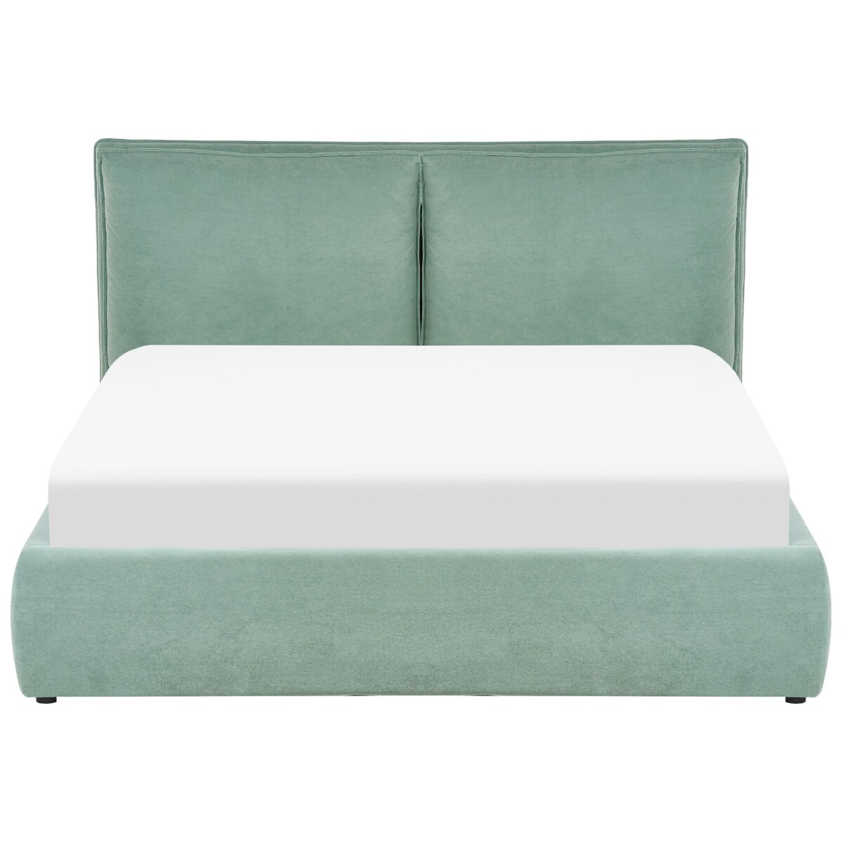 Łóżko z pojemnikiem welurowe 160 x 200 cm zielone BAJONNA