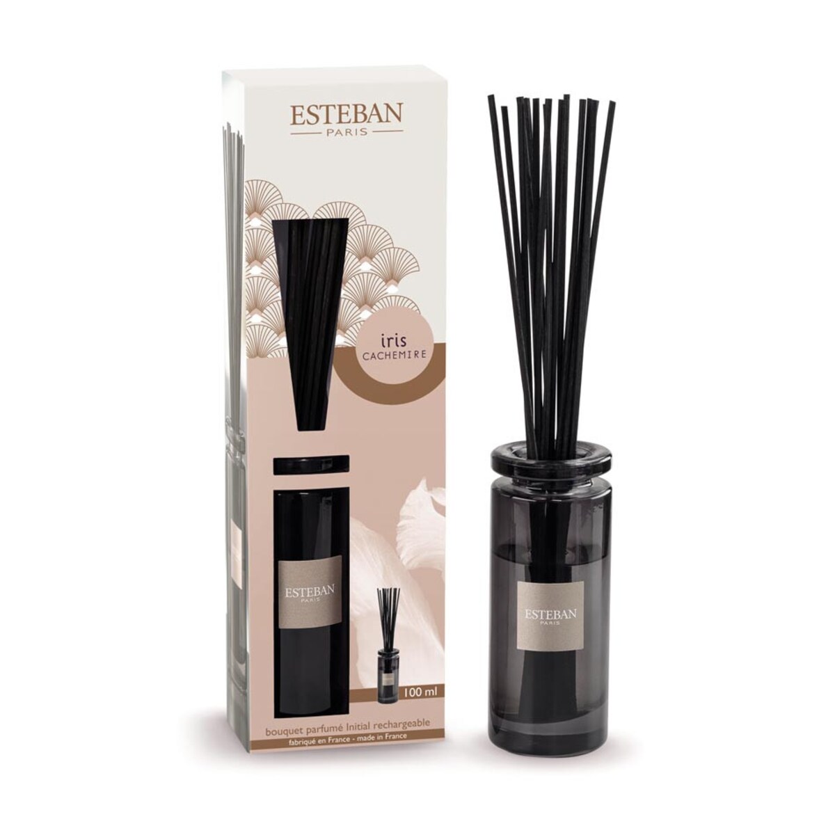 Dyfuzor zapachowy z patyczkami Iris Cachemire, 100 ml, Esteban