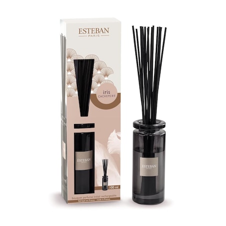 Dyfuzor zapachowy z patyczkami Iris Cachemire, 100 ml, Esteban