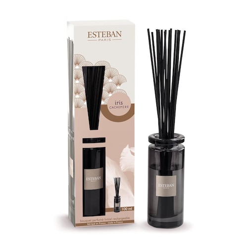 Dyfuzor zapachowy z patyczkami Iris Cachemire, 100 ml, Esteban