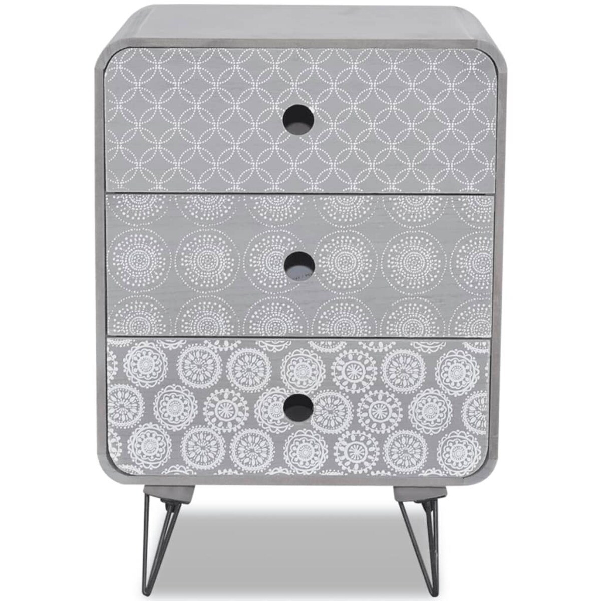 vidaXL Komoda z 3 szufladami, szara