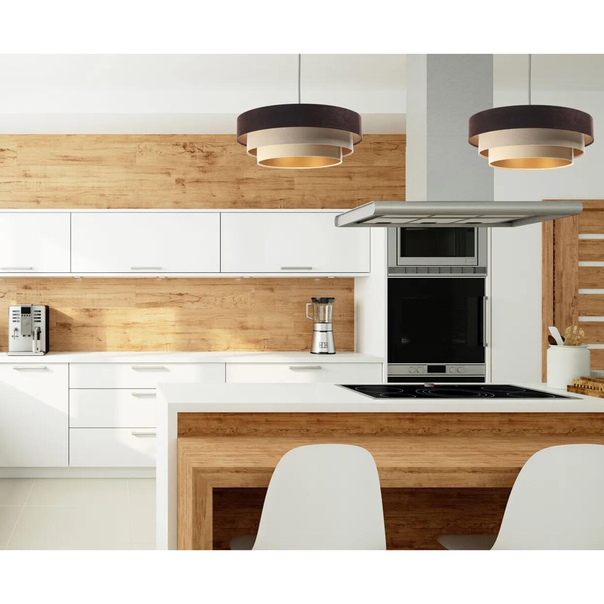 Lampa wisząca TRIO MIX brązowa/beżowa/złota